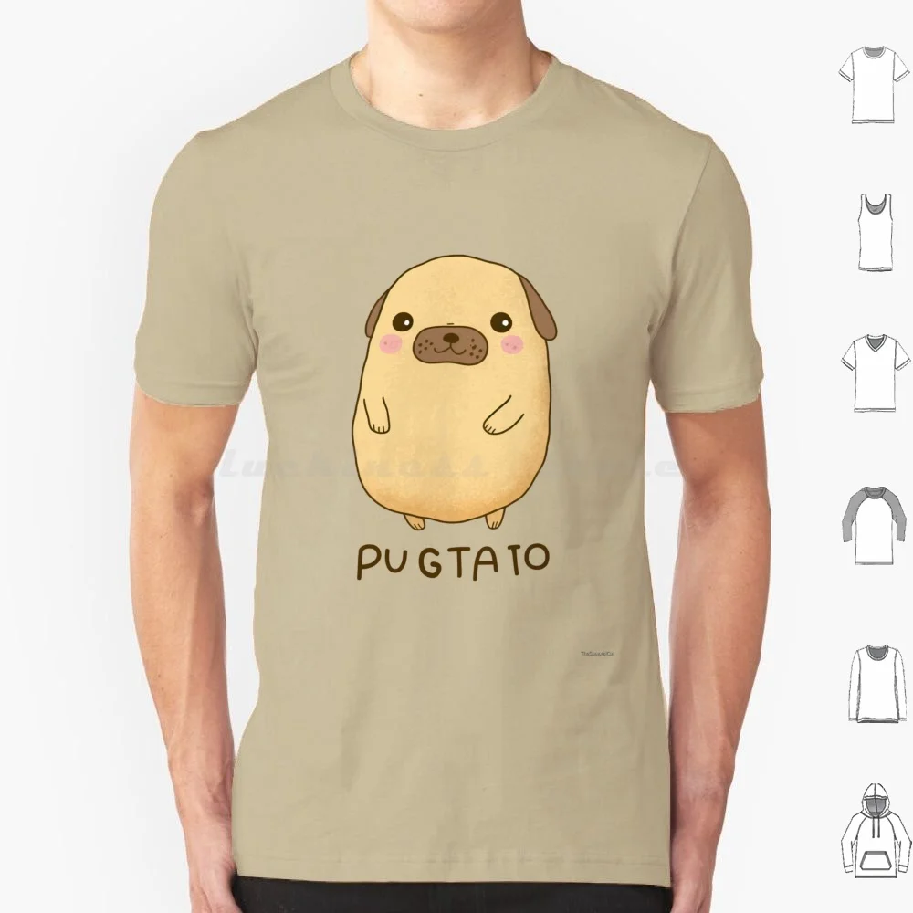 T Shirt 6Xl Cotton Cool Tee Potato Tato Tater Spud Pug Dog Puppy Puggle Puggy Boxer Bulldog French Eyes Fat Canine Boy Girl