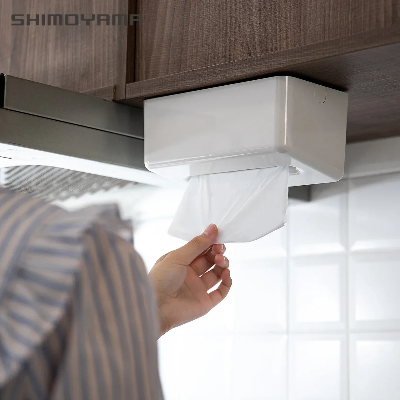 

SHIMOYAMA Punch-Free Tissue Box Wall-Mounted Paper Towel Napkin Storage Box Household Kitchen Bathroom Tissue Holder Organizer