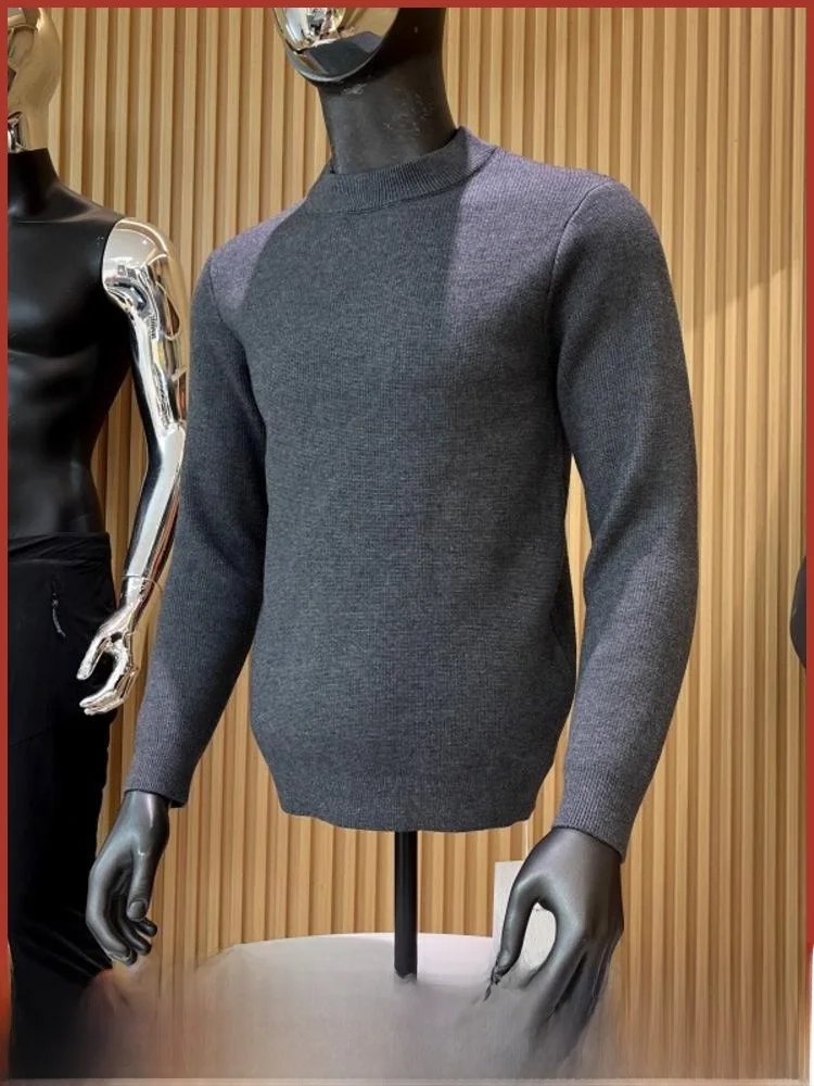 Cómodo Thiened Inteated Fce redondo Ne suéter de punto Nueva ropa casual para hombres Faionable Fibra de poliéster Invierno W...