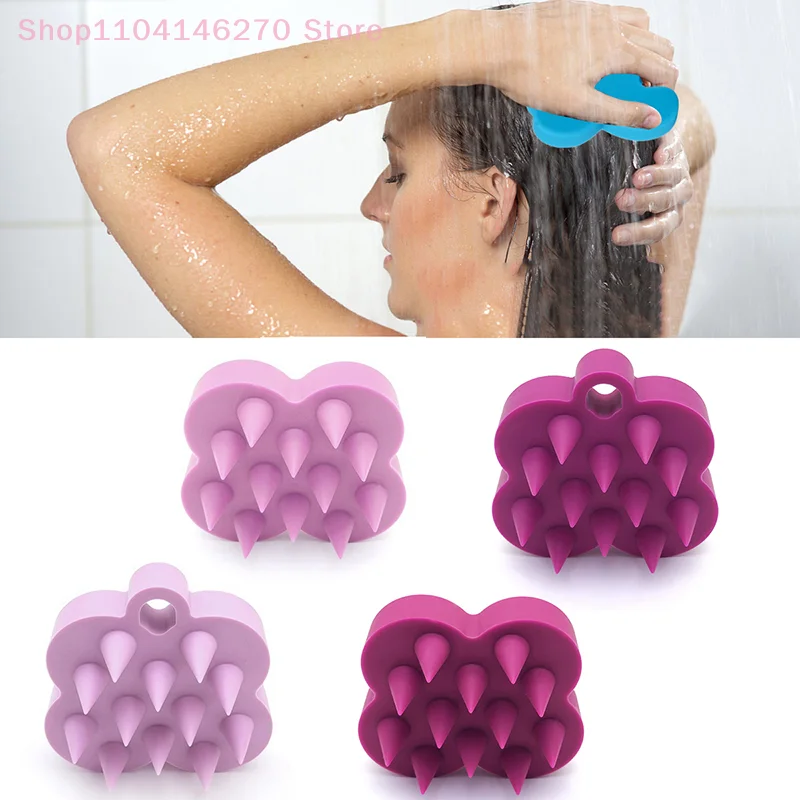

Hair Scrubber Silicone Shampoo Brush Head Scalp Massage Comb Salon Hairdressing Tool Adult Children Soft Household Bath Scrubber