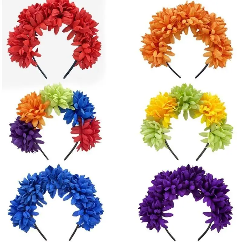 

39BD Hairbands for Women Flower Headbands Headpiece Cosplay Festival Hair Accessories