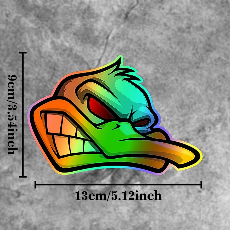 1 unidad de pegatinas divertidas de dibujos animados con cabeza de pato enojado para motocicleta, pegatinas para Scooter, pegatinas de vinilo para tanque de combustible de motocicleta, pegatinas exteriores para coche