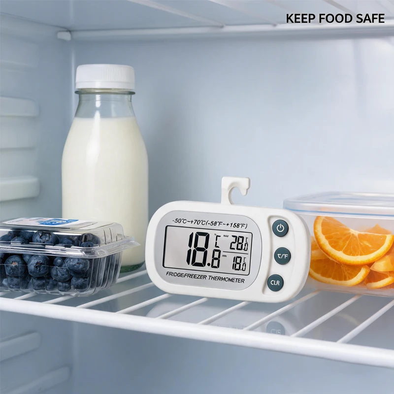 NEW Fridge Thermometer With Hook Anti-Humidity Refrigerator Freezer Electric LCD Display Digital Thermometer Temperature Monitor