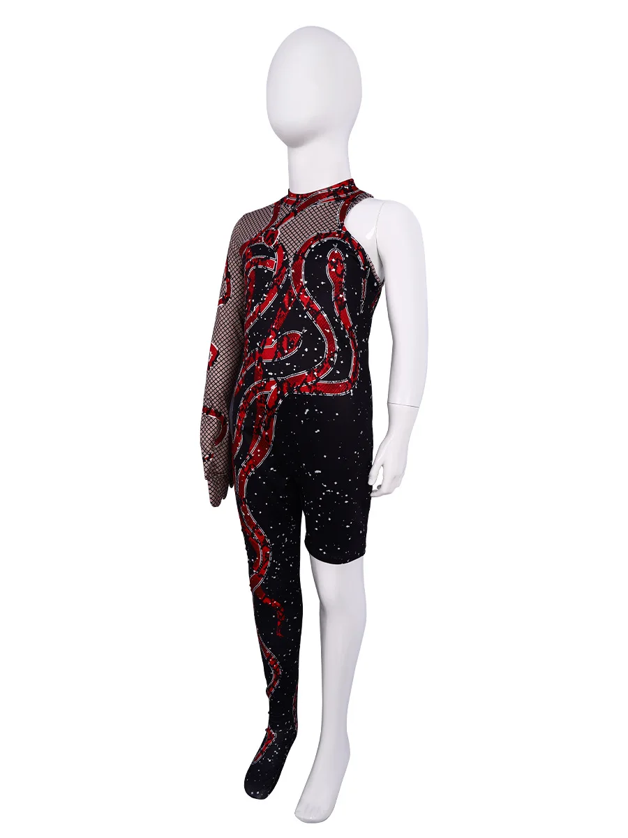 Taylor cosplay Swift Eras Tour Sparkles 3D printed costume sexy black single leg jumpsuit Halloween women\'s costume
