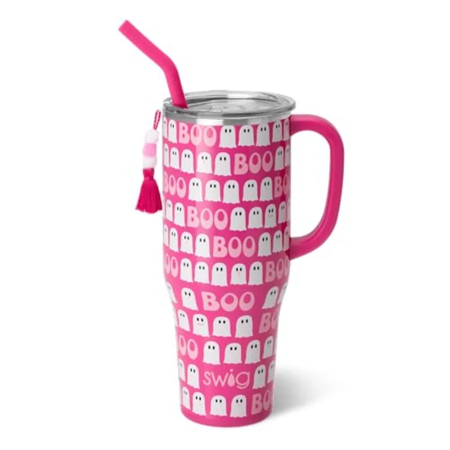 

40oz Mega Mug, 40 oz Tumbler with Handle and Straw, Cup Holder Friendly, Dishwasher Safe, Extra Large Insulated Tumbler, Stainl