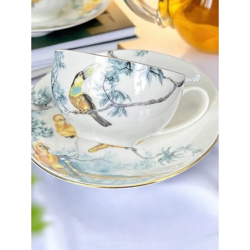 Ele European Sle Bone China Coffee Cup And Plate High End ternoon Tea Cup High Class Birthday Wedding Gift