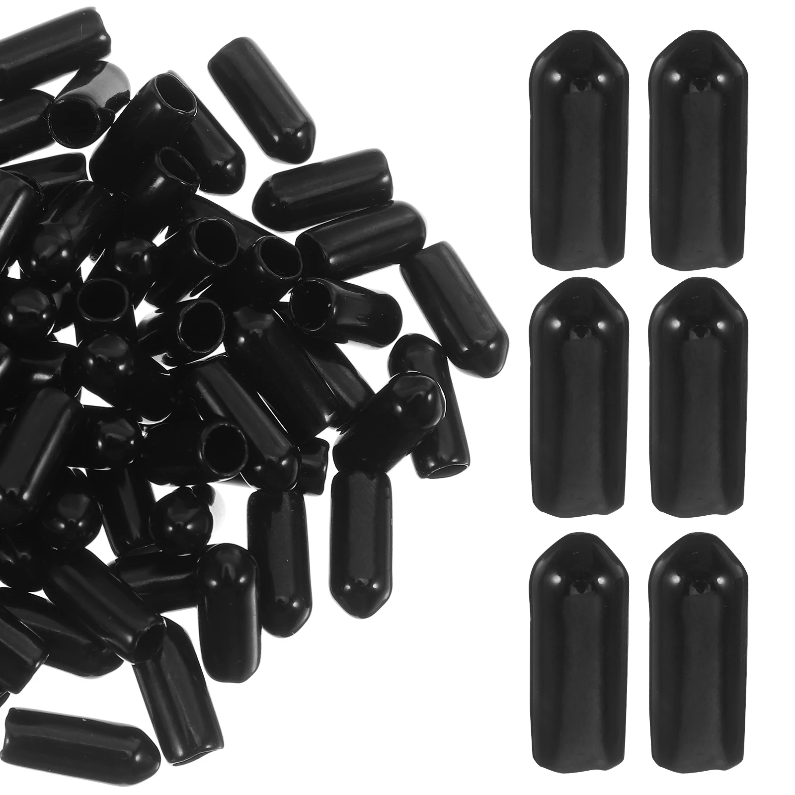 

150 Pcs Rubber Covers Soft Black Caps Replacement Flexible End Protectors Screw Thread Protection Set Bolt Cap Kit Easy