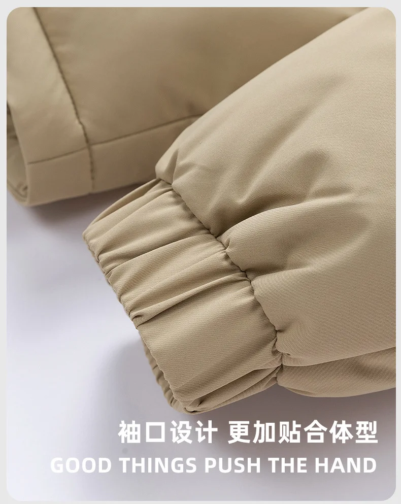 Men's Winter Thickened Cotton-Padded Jacket with Fleece Warm Cold-Proof 2025 Trendy Cotton-Padded Coat for Men