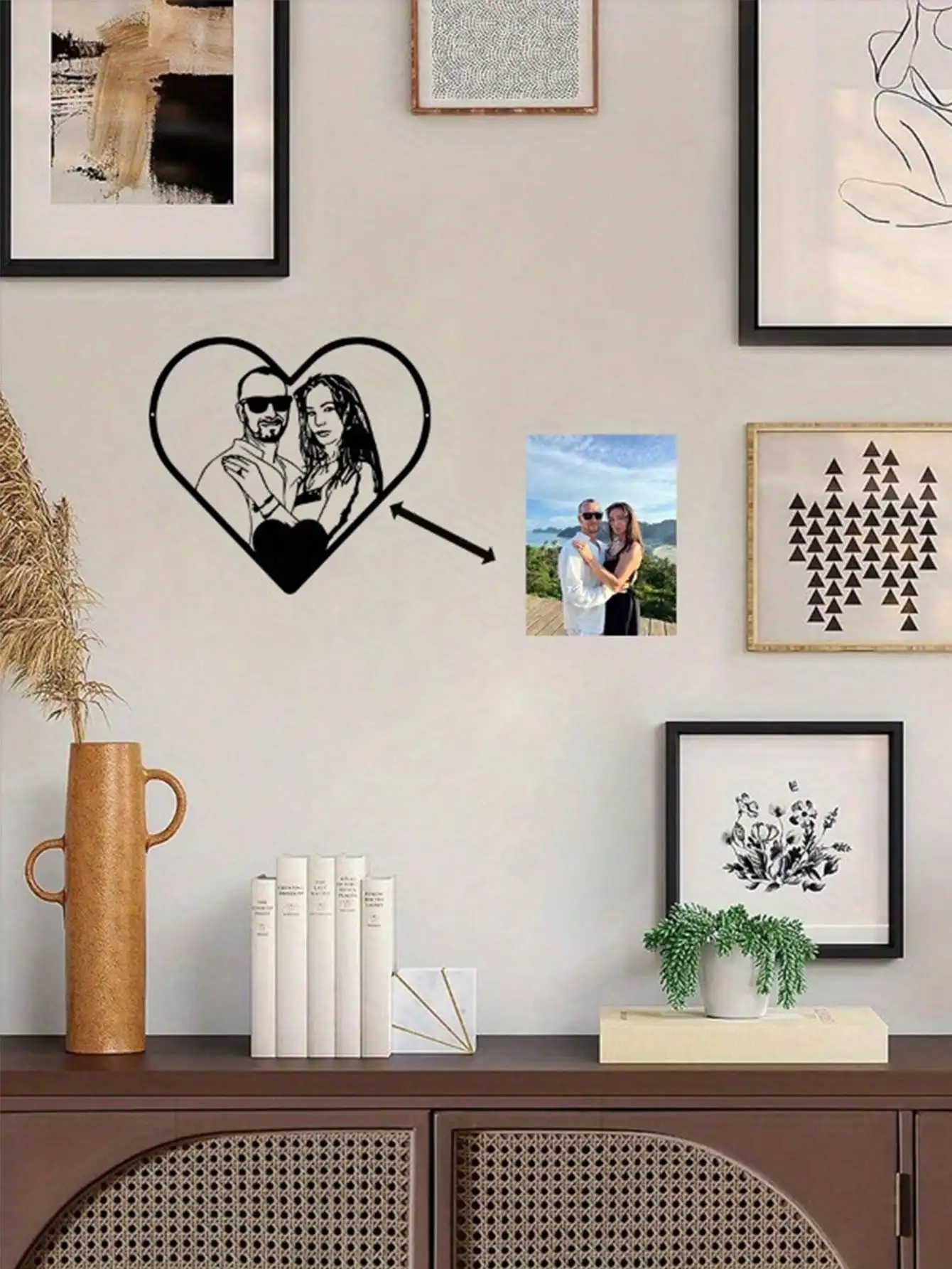 

Custom Photo Metal Wall Art Personalized Couple Portrait Gift Decor