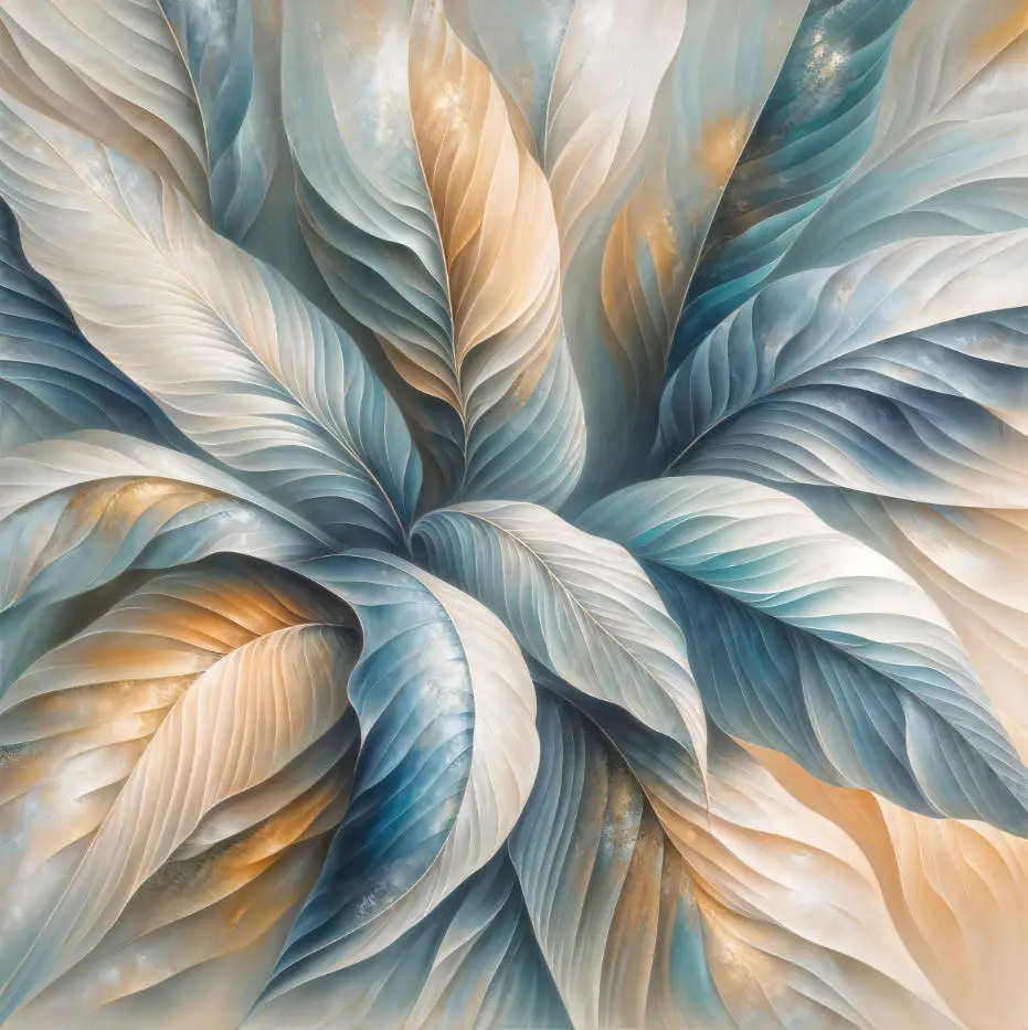 Nordic Style High-Definition Feather Mural Custom Size 3D Wallpaper Leaf Decoration Painting Sofa Headboard Blue Feathers Mural