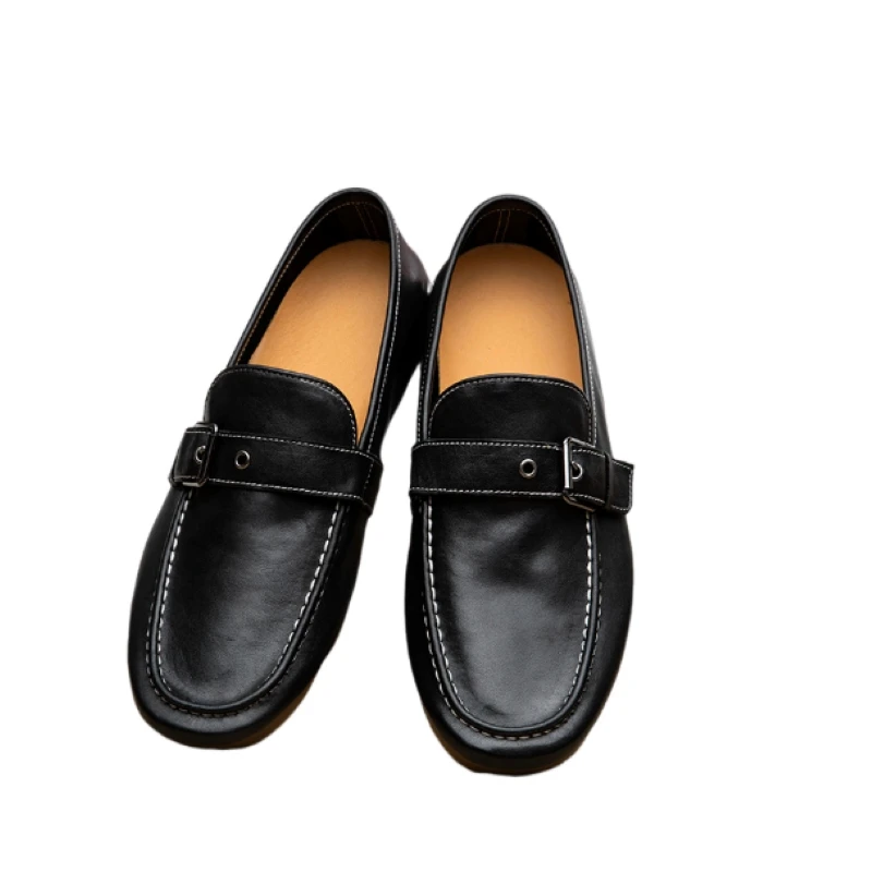 Beautiful Advanced Texture Simple and Comfortable All-Matching First Layer Cowhide Loafers Elegant and Beautiful AG1827