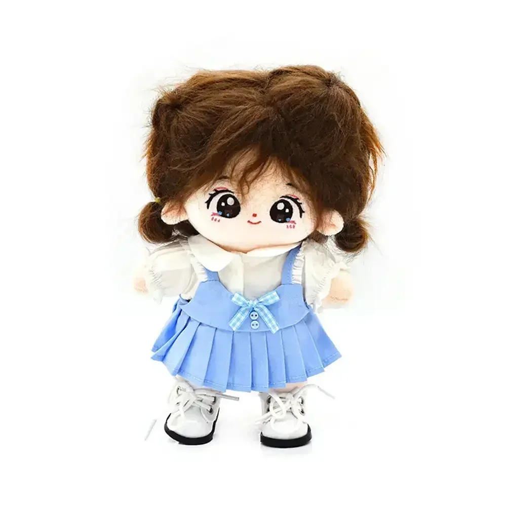 Mini jupes plissées de princesse, barboteuses en coton de 20cm, peluche de dessin animé, tenue de remplacement, robe de jeu, accessoires de maison