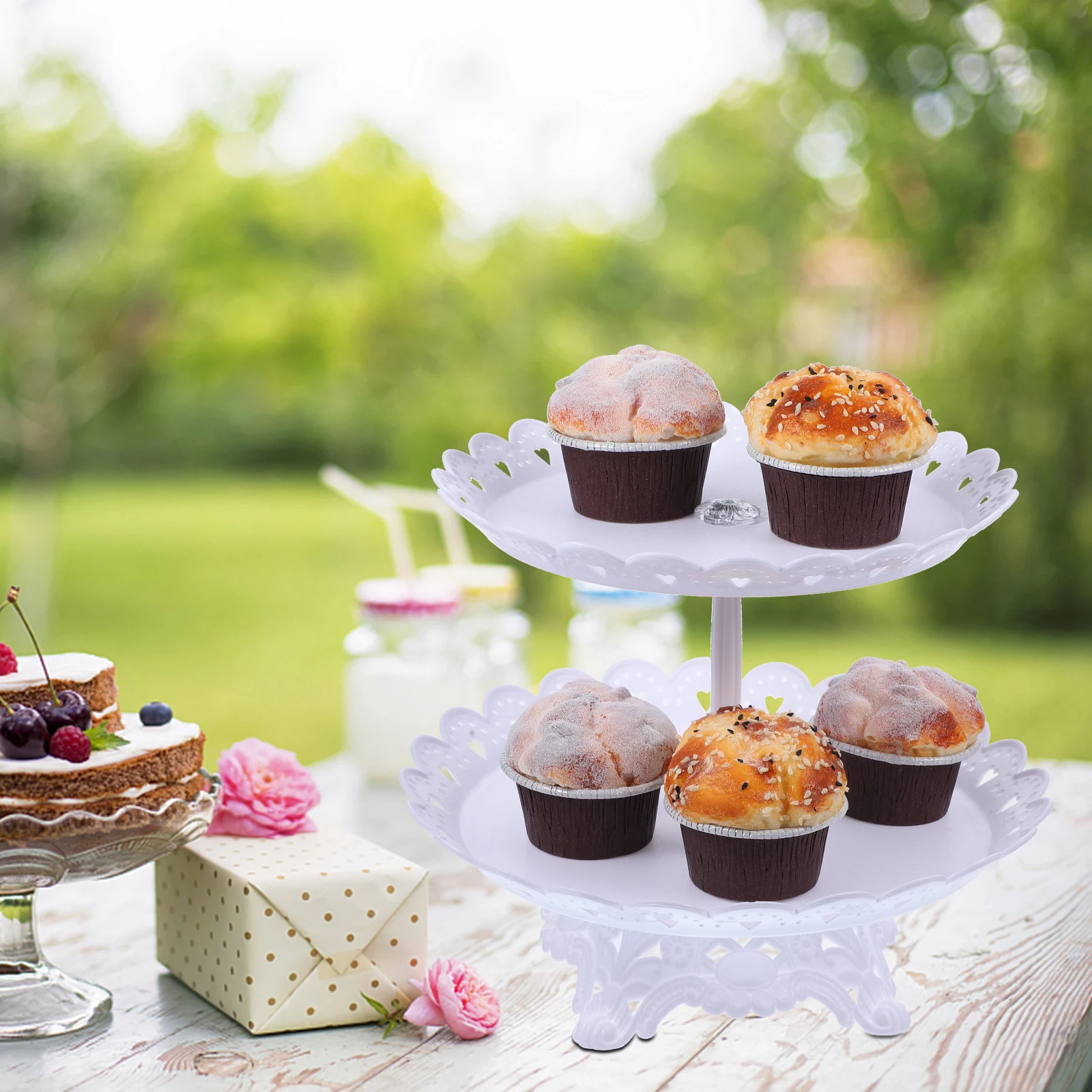

Multi layer Cake St Decorative Trays Strong Structure Large Capacity Wedding Home Kitchen Party Banquet Birthday Cake