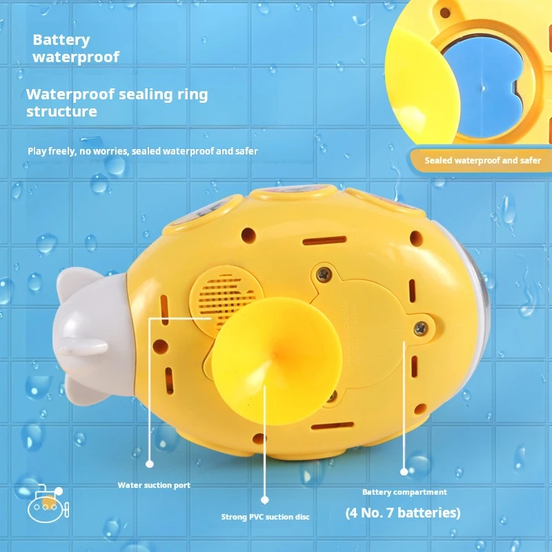 Baby Bath Toys for Kids Electric Submarine Shower Sucker Baby Toys Spray Water Toys Bathtub Toys Sprinkler Baby Shower