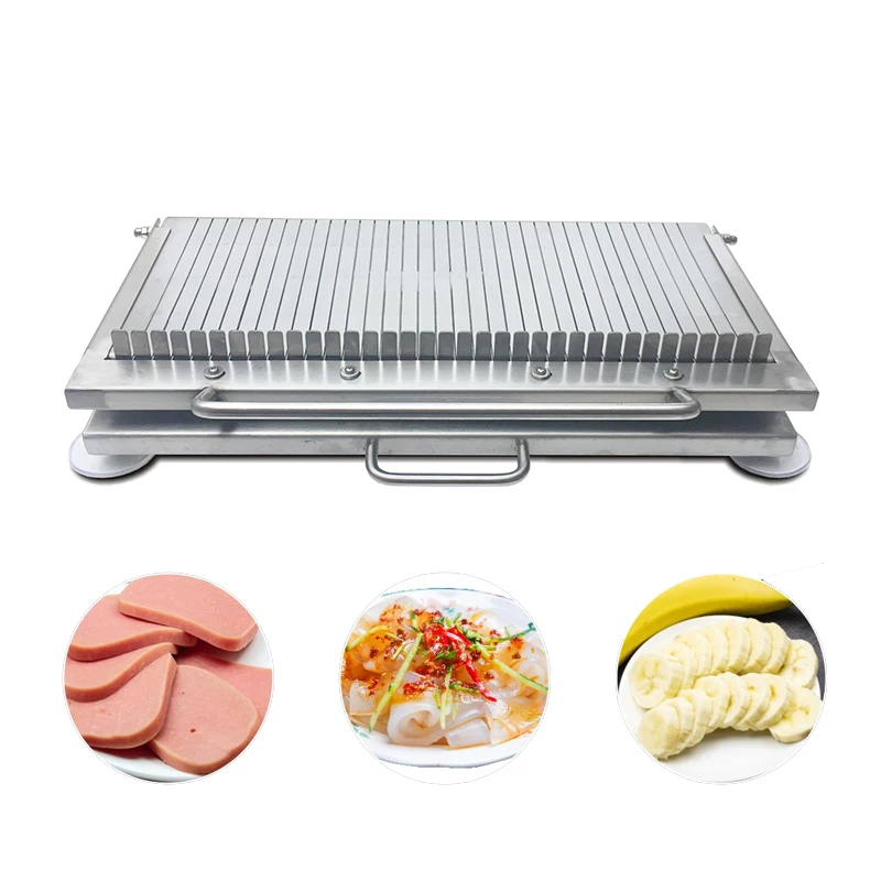 Hand Press Stainless Steel Banana Cutter Soft Fruit Vegetable Sausage Slicer Lunch Meat Slicer Cut Konjac Tofu