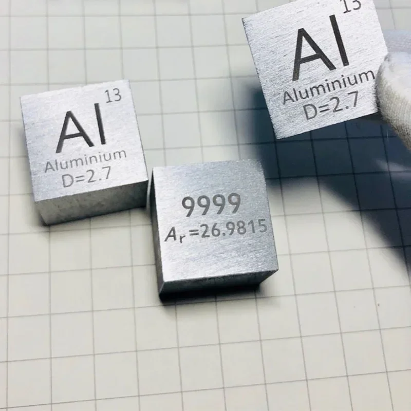 

Aluminium Metal in the periodic table- Cube Side length is one inch (25.4mm) and weight is about 44.3g 99.99%