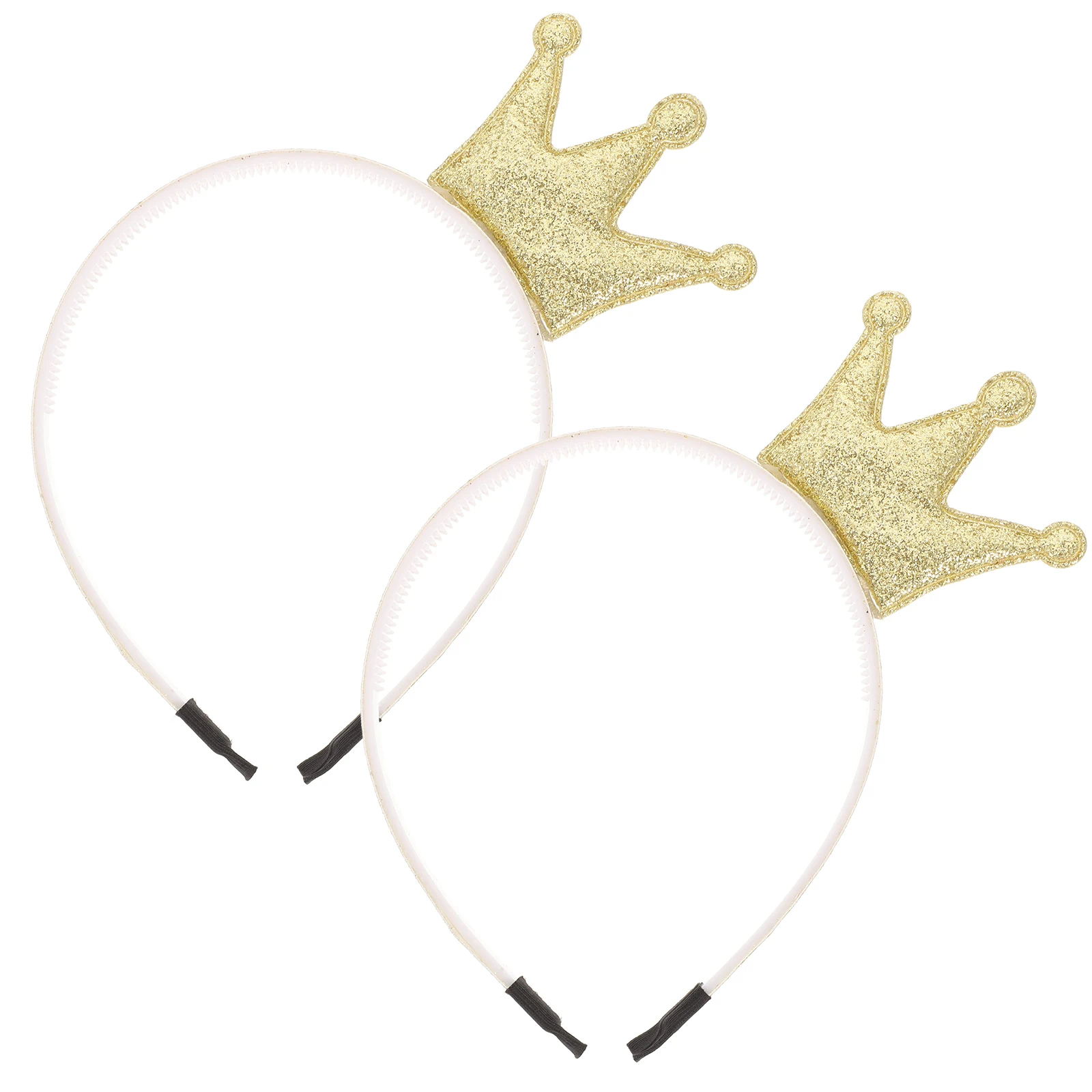 

2Pcs Golden Headband Girls Glitter Powder Cloth Sequin Crown Party Holiday Christmas Carnivals Cosplay Hair Accessories