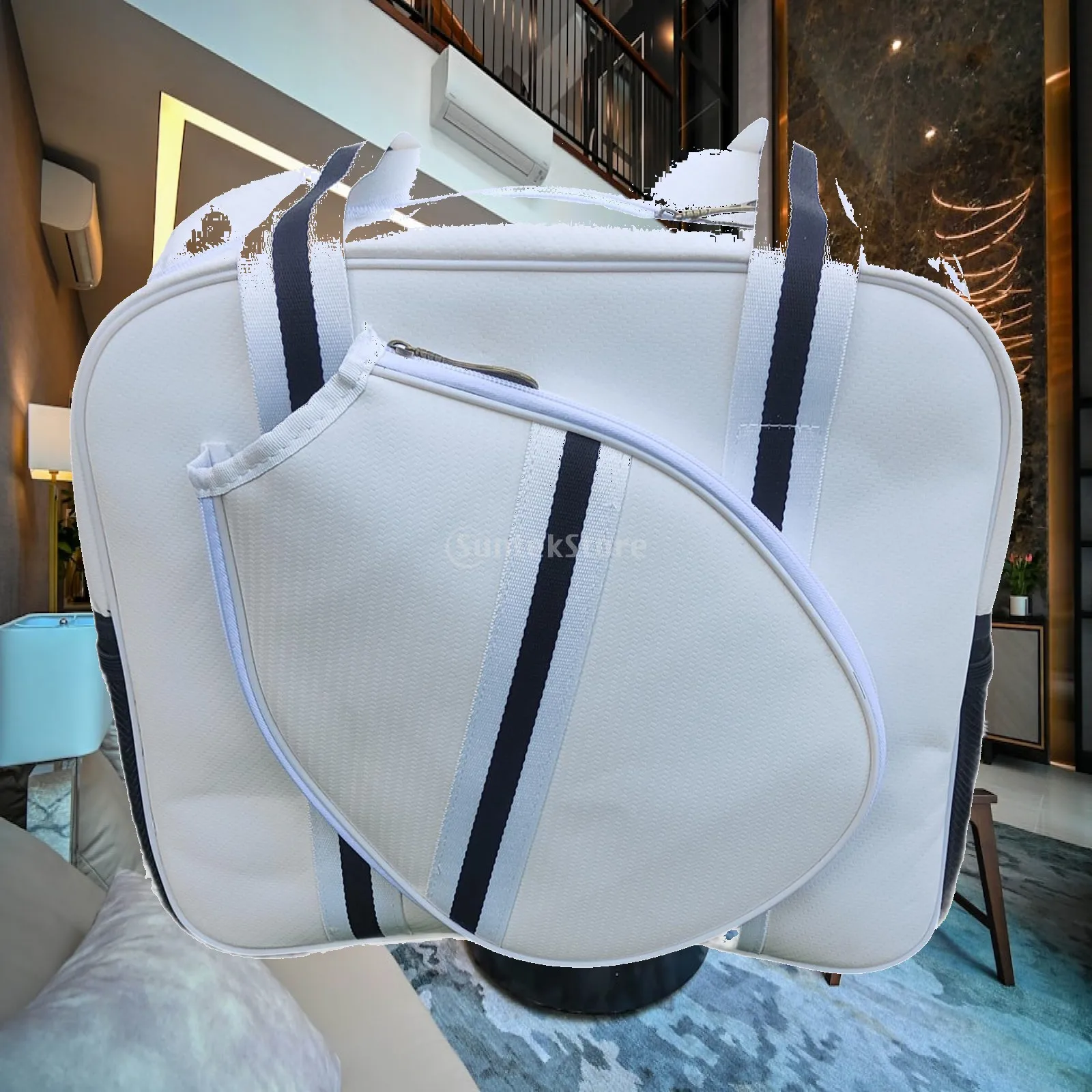 Pickleball Bag Crossbody Bag PU Leather Lightweight Versatile Large Capacity Shoulder Tote for Clothes Gear Water Bottles