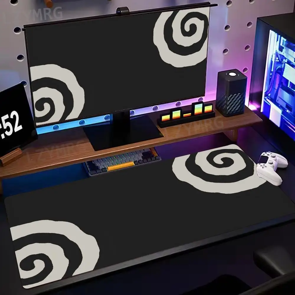 Simple Spiral Pattern Mouse Pad Large Rubber Anti-slip PC Desk Accessories Mousepad for Office and Gamer Keyboard Mats Decor Mat