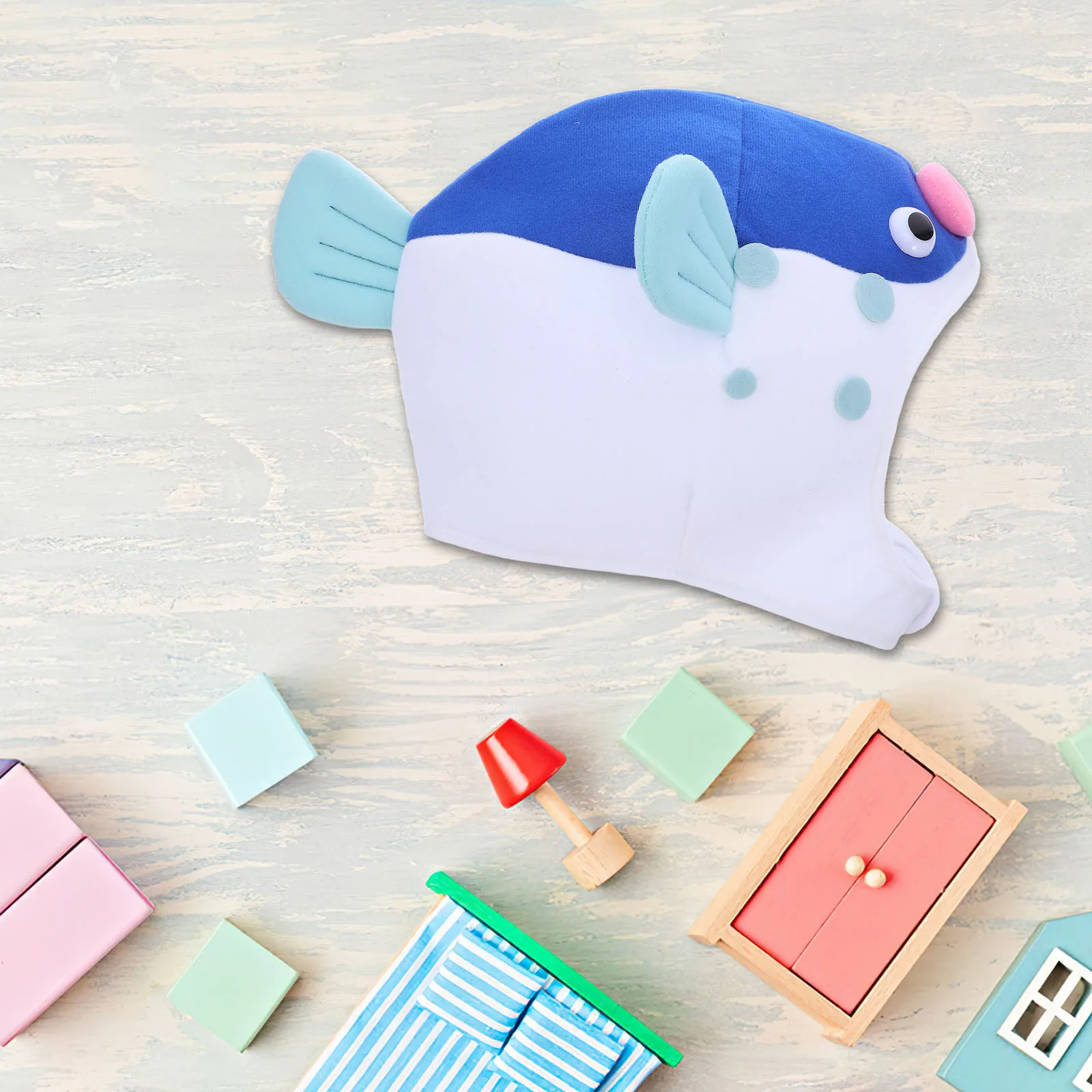 قابل للتعديل المنتفخ الأسماك أغطية الرأس الأزرق مضحك الكرتون قبعة تأثيري قبعة حزب صور الدعائم البخاخ قبعة السمك تأثيري أغطية الرأس