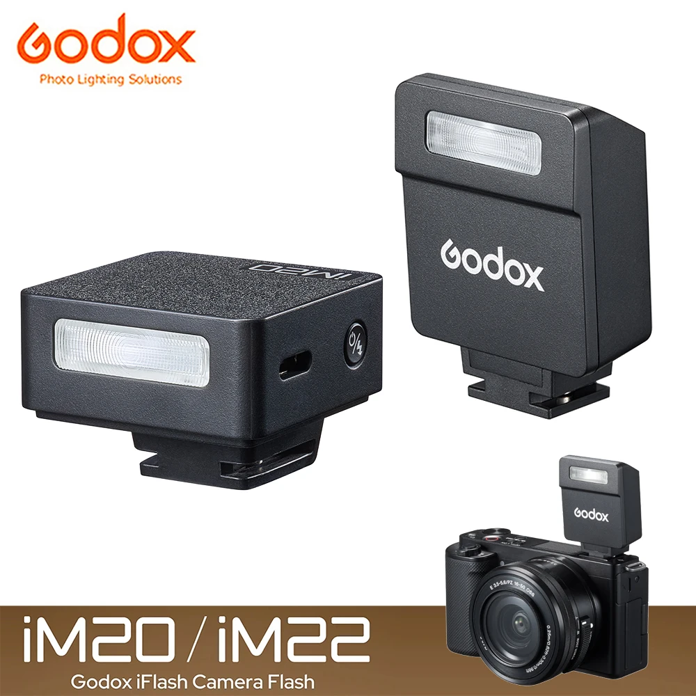 GODOX iFlash iM20 iM22 Mini Portable Li-ion Battery Camera Flash 5 Power Levels Speedlite for Portait and Still Life Photography