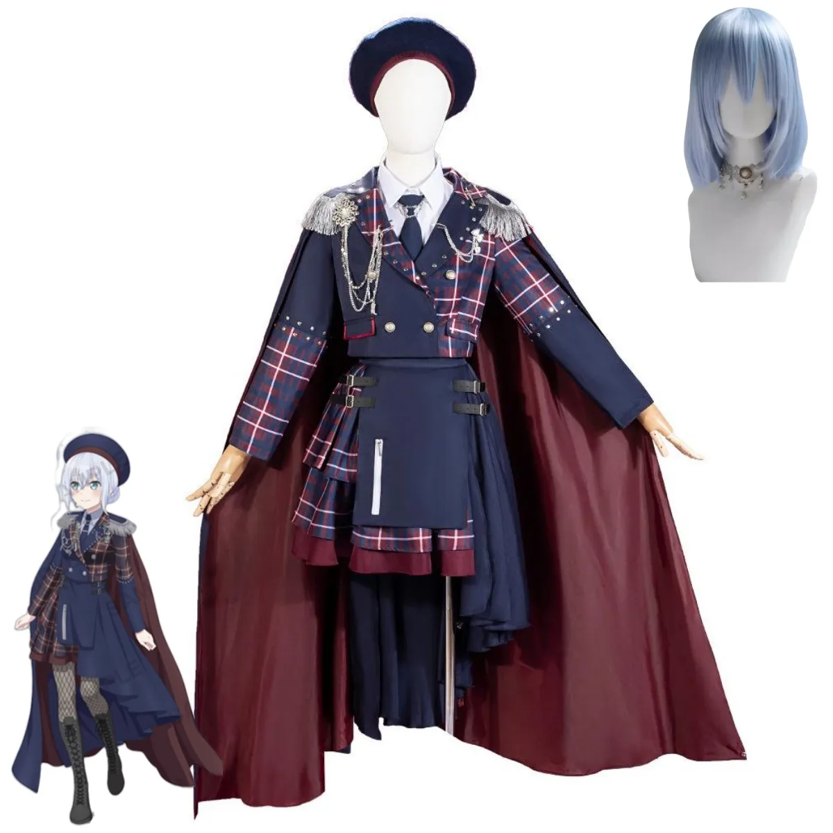 

Аниме BanGDream Morfonica Kurata Mashiro, карнавальный костюм, вечернее платье, плащ, шляпа, парик, женский сексуальный карнавальный бальный костюм в маске