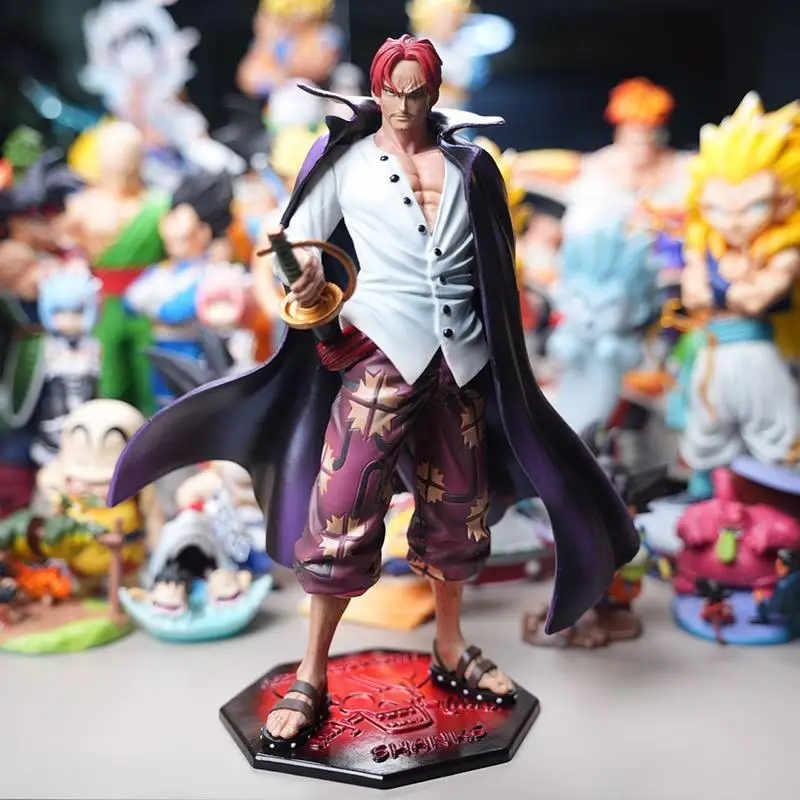 New 25cm One Piece Anime Figure Red Hair Shanks Action Figures Cartoon Figure Model Pvc Doll Collection Decoration Kid Toy Gift