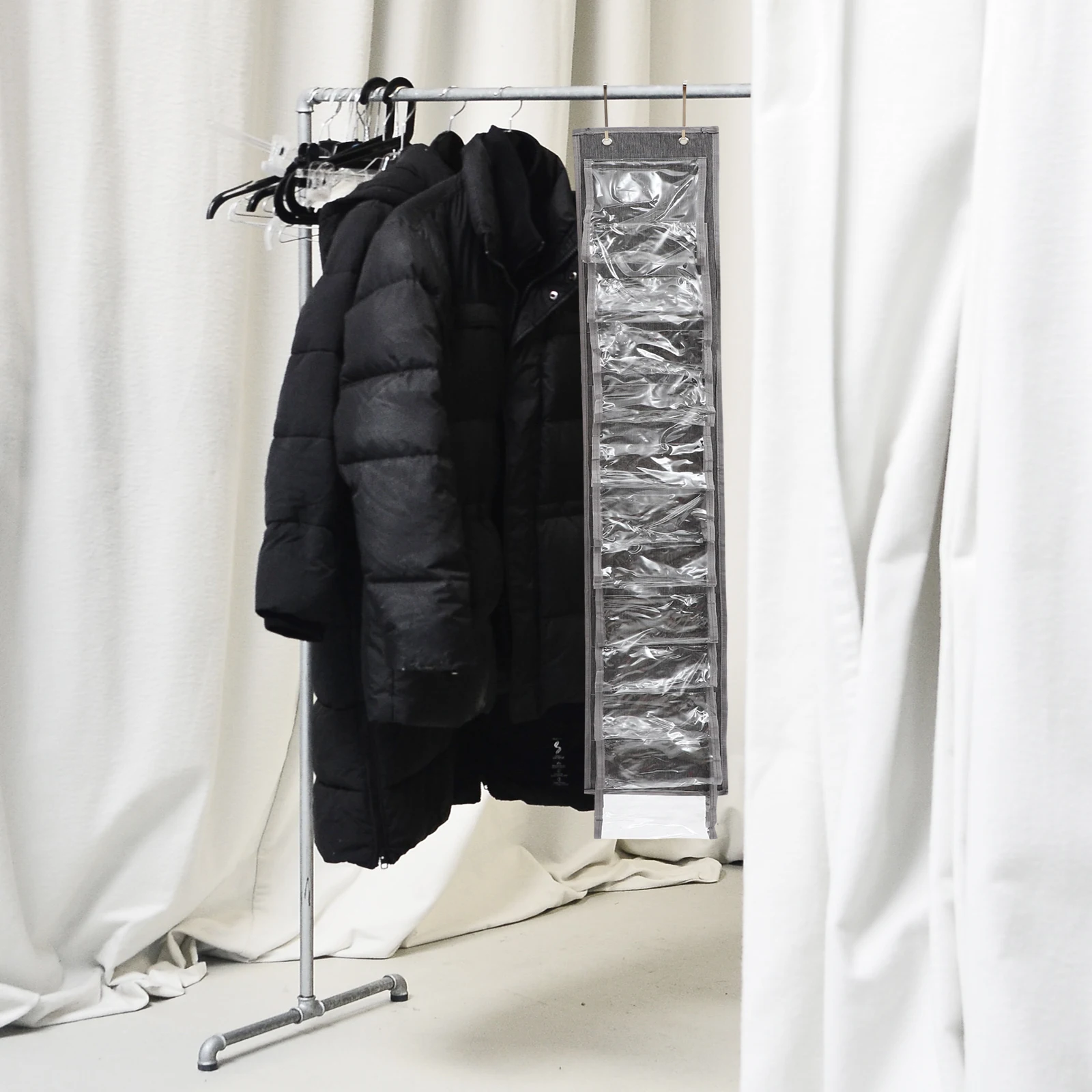 

Yoga Clothes Storage Bag Heavy Duty Cloth PVC Iron Large Capacity Hanging ganizer Door Wall Space Saving Breathable