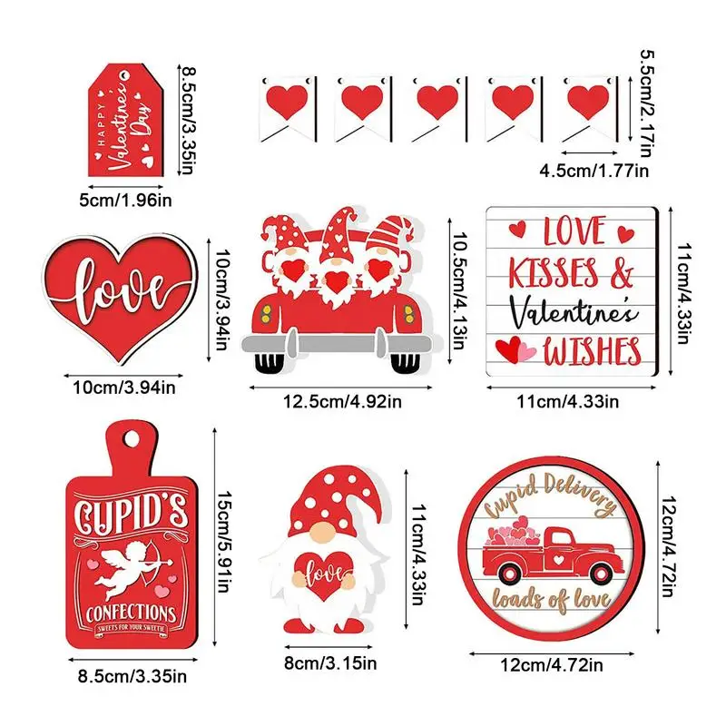 Valentine's Day Tiered Tray Decor Wood Tray Signs For Valentine's Day Bright Red Love Centerpiece For Doors Cabinets Dining