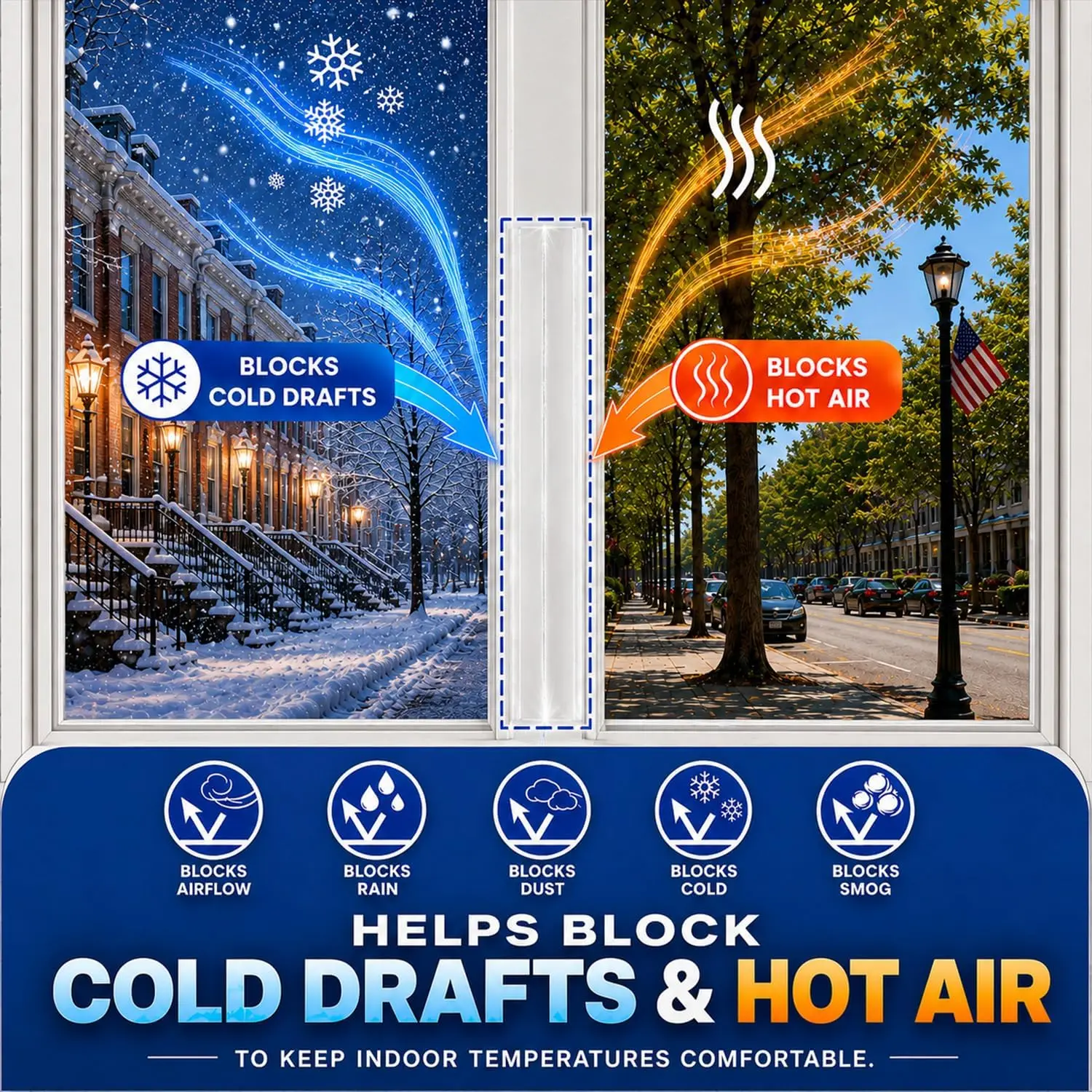 White Window Sealing Tape, 2 in X 130 ft, Winter Insulation Tape for Windows, Cold Weather Sealing