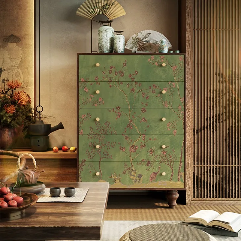 

Комод с большими ящиками, вместительный шкаф для хранения вещей в гостиной, на веранде, в спальне, прикроватный шкафчик, из южноамериканского ореха.