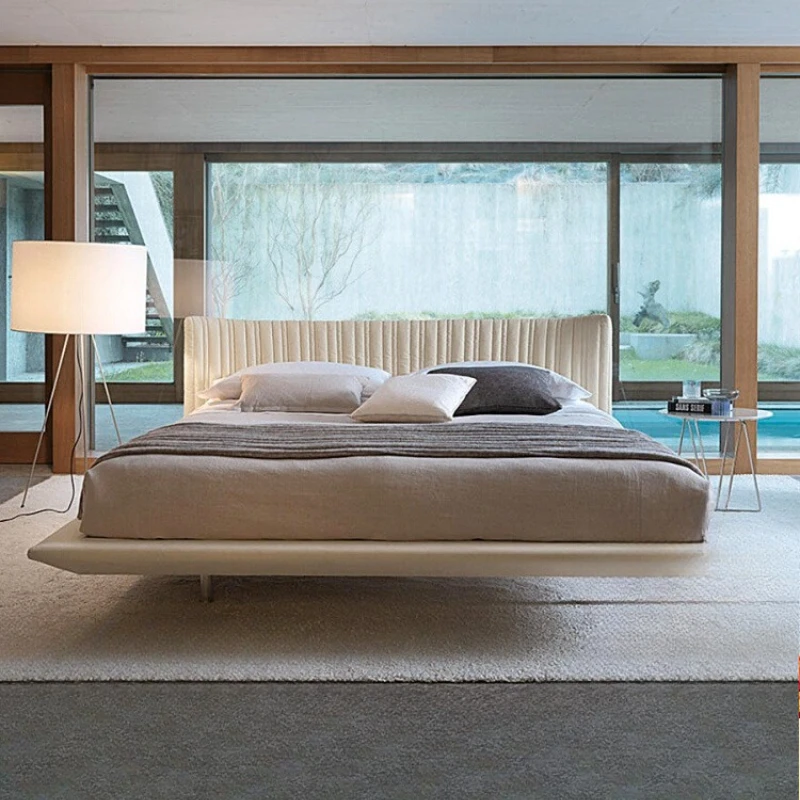 Leather Fashion Double Bed Luxury Interior Comfortable mid century Bedroom bed elegant creativity camas de dormitorio furniture