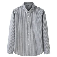 Camisa de manga larga para hombre, camisa informal de negocios a rayas Oxford, talla grande, 6XL, 7XL, 8XL, 10XL, nuevo estilo de otoño