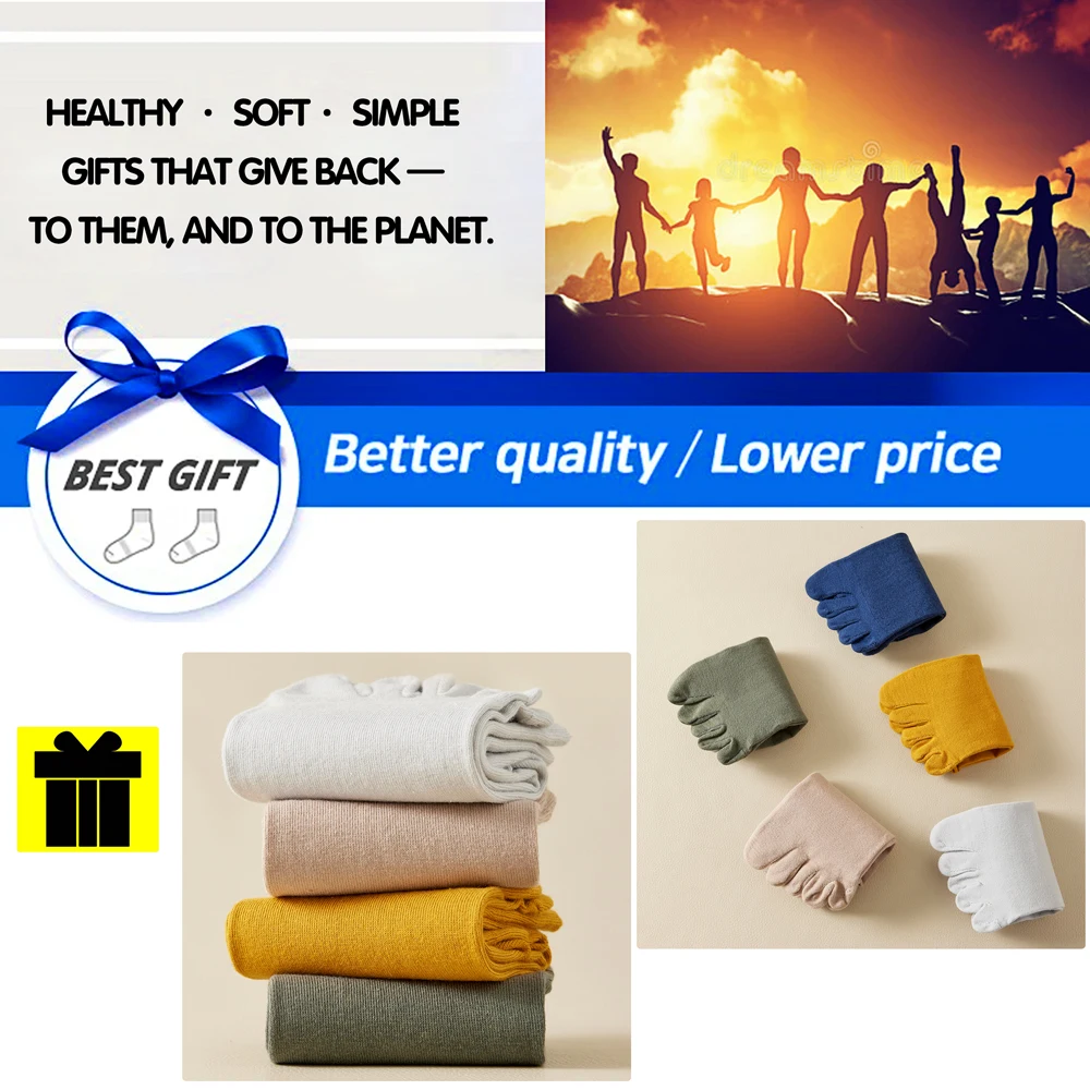 3 Pairs Men's Split-Toe Crew Socks 100% Cotton Anti-Friction, Moisture-Wicking Long-Lasting Freshness, Solve Sweaty Feet Issues!