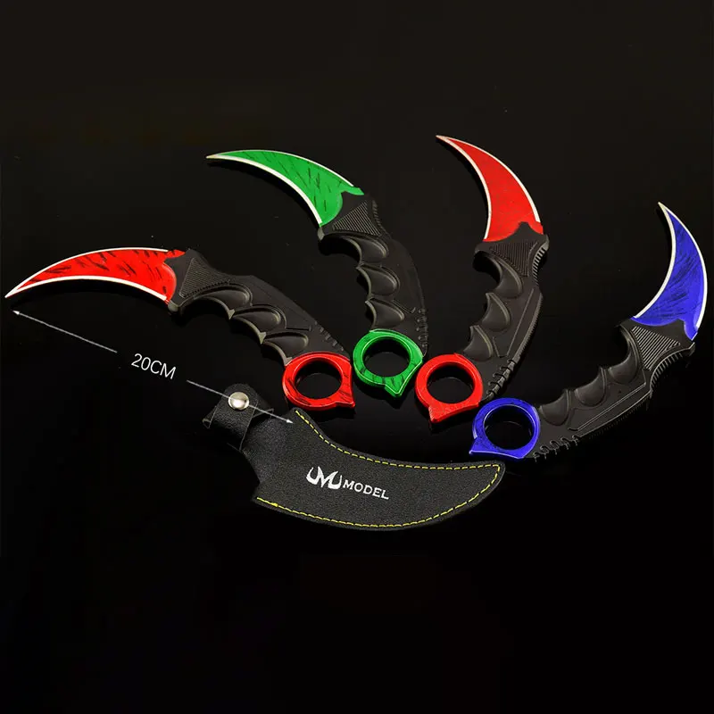 8 estilos de jogo cs gunfight jogo doppler karambit modelo de metal coletor faca de garra serrilhada com coldre facas militares brinquedo espada