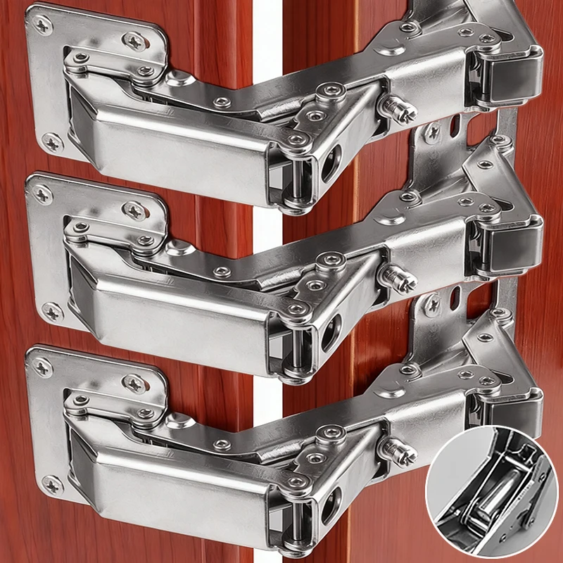 

170 ° Бескаркасные петли для шкафа с мягким закрыванием и винтами, сверхмощный демпфирующий буфер, закрывающий угловой шкаф, мебельная петля для шкафа