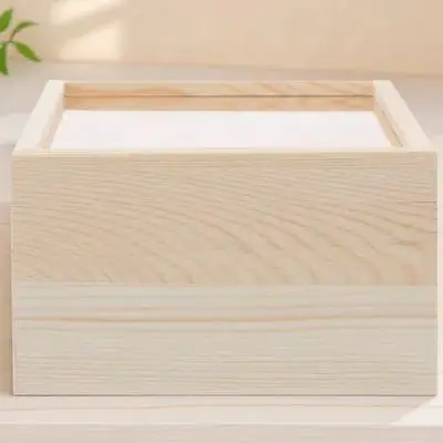 

Unfinished Wooden Box Clear Lid Decorative Storage Case Jewelry Organizer Gift Packing Treasure Chest Multi Purpose Sundries