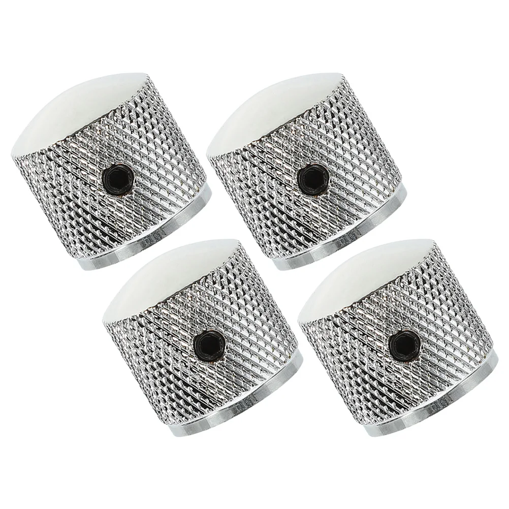 

4pcs Metal Volume Knobs for Electric Guitar Tone Control Bass Screw Fixed Edge Guitar Parts Sturdy Design Replacement