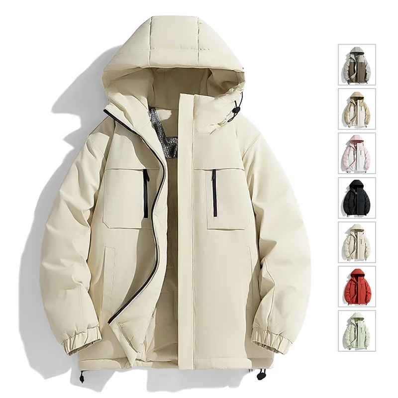 

Водонепроницаемая ветрозащитная хлопковая верхняя одежда, ветровка унисекс, уличная куртка, мужские парки с капюшоном, женские толстые теплые зимние пальто