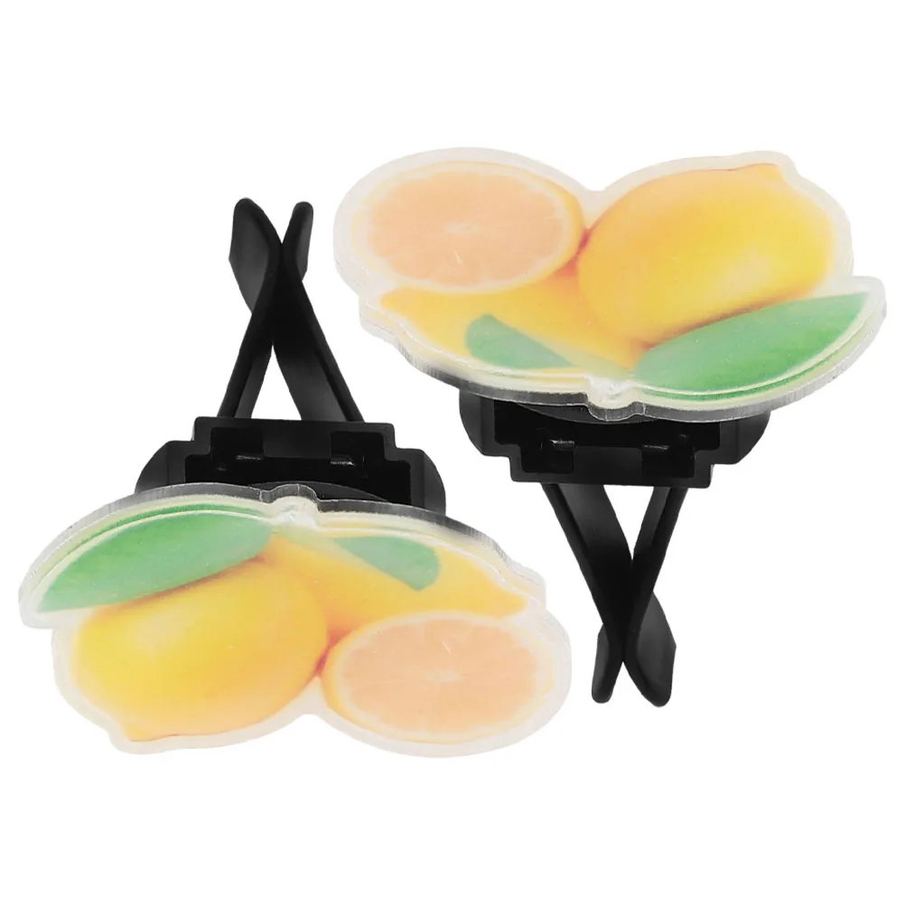 

2Set Car Perfume Clips Lemon Scent Acrylic Air Vent Freshener Clip Car Air Conditioning Outlet Diffuser Auto Vent Clips