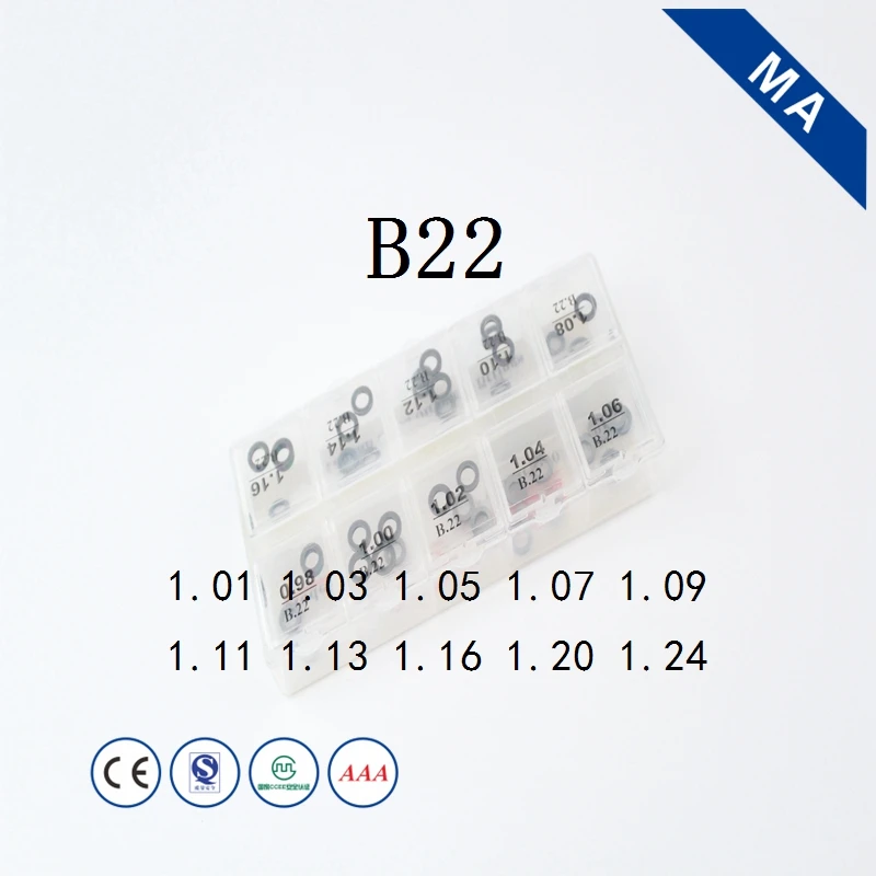 

B22 Hight quality Common Rail Injector Adjust Shims 1.01 1.03 1.05 1.07 1.09 1.11 1.13 1.16 1.20 1.24 For Bosch