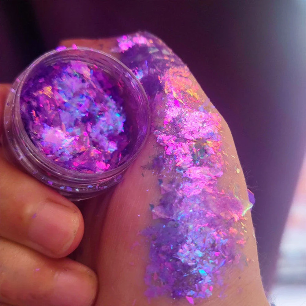 1/4Jar Holographic Aurora Opal Nail Powder Dreamy Shimmer Nail Glitter Super Shiny Cloud Brocade Diy Manicure Decorations Powder