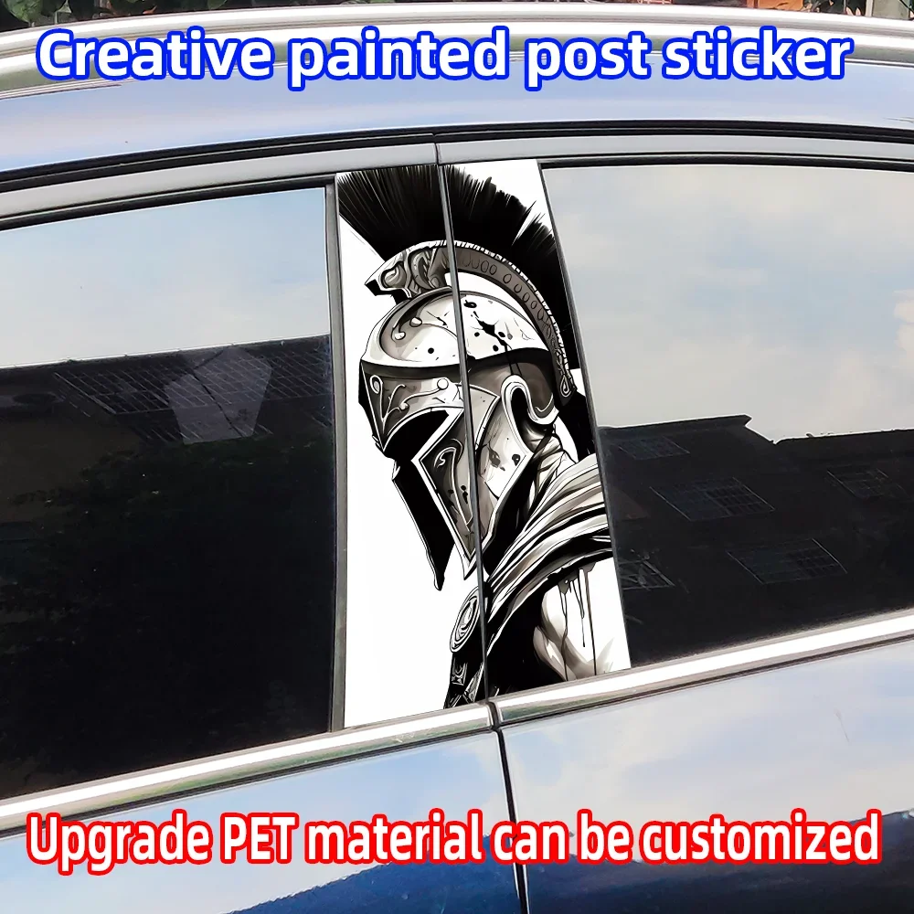 

Spartan Car Stickers Waterproof Auto B Pillar Decor Cover Scratches Durable Car Door Pillar Vinyl Decal Vehicle Decor Accessorie