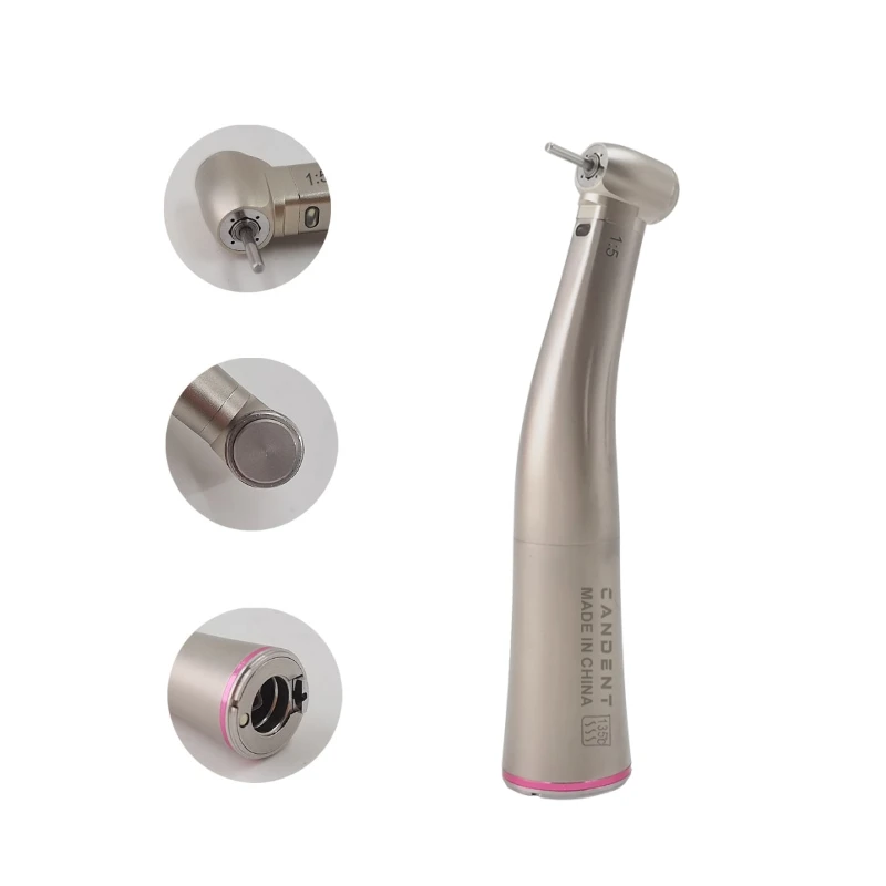 den tal 1:5 Increasing Fiber Optic Handpiece Push Button Inner Water Spray Contra Angle Autoclavable Low Speed Handpiece E Type