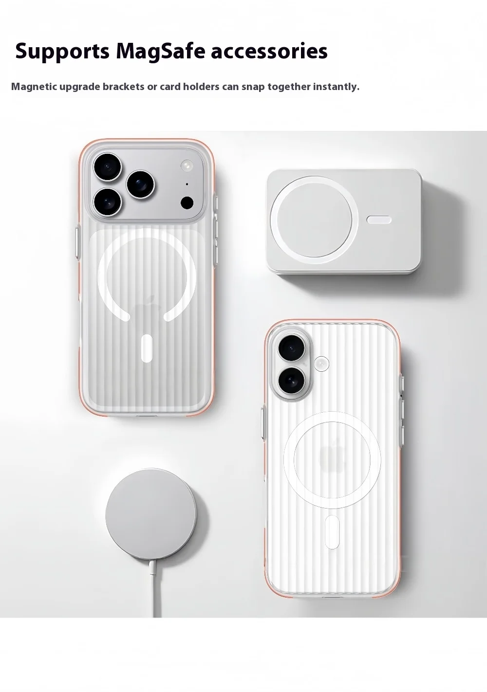 3D Corrugated For Magsafe Magnetic Phone Case For iPhone 18 17 Air 16 E 15 14 13 12 Pro Max Plus Non-slip Hard Matte Clear Cover