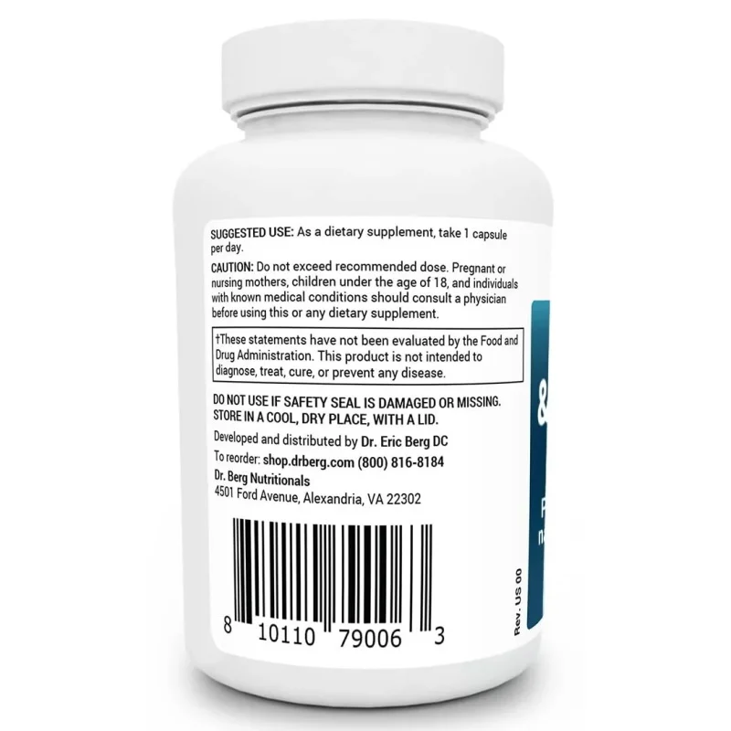 Dr. Berg Cortisol Support - Promotes Relaxation, Natural Calm 8 Essential Vitamins & Minerals 6 Potent Herbs 60 Capsules