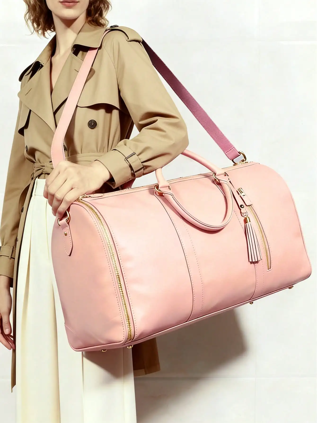 Women's Multifunctional Garment Duffle Bag, Large Capacity Suit Travel Bag, Convertible Weekender Handbag