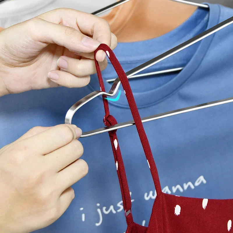 5/10pcs Stainless Steel Clothes Hanger 40/42/45/47cm Large Adult Hangers Household Dresses T-shirts Coat Sweater Drying Racks