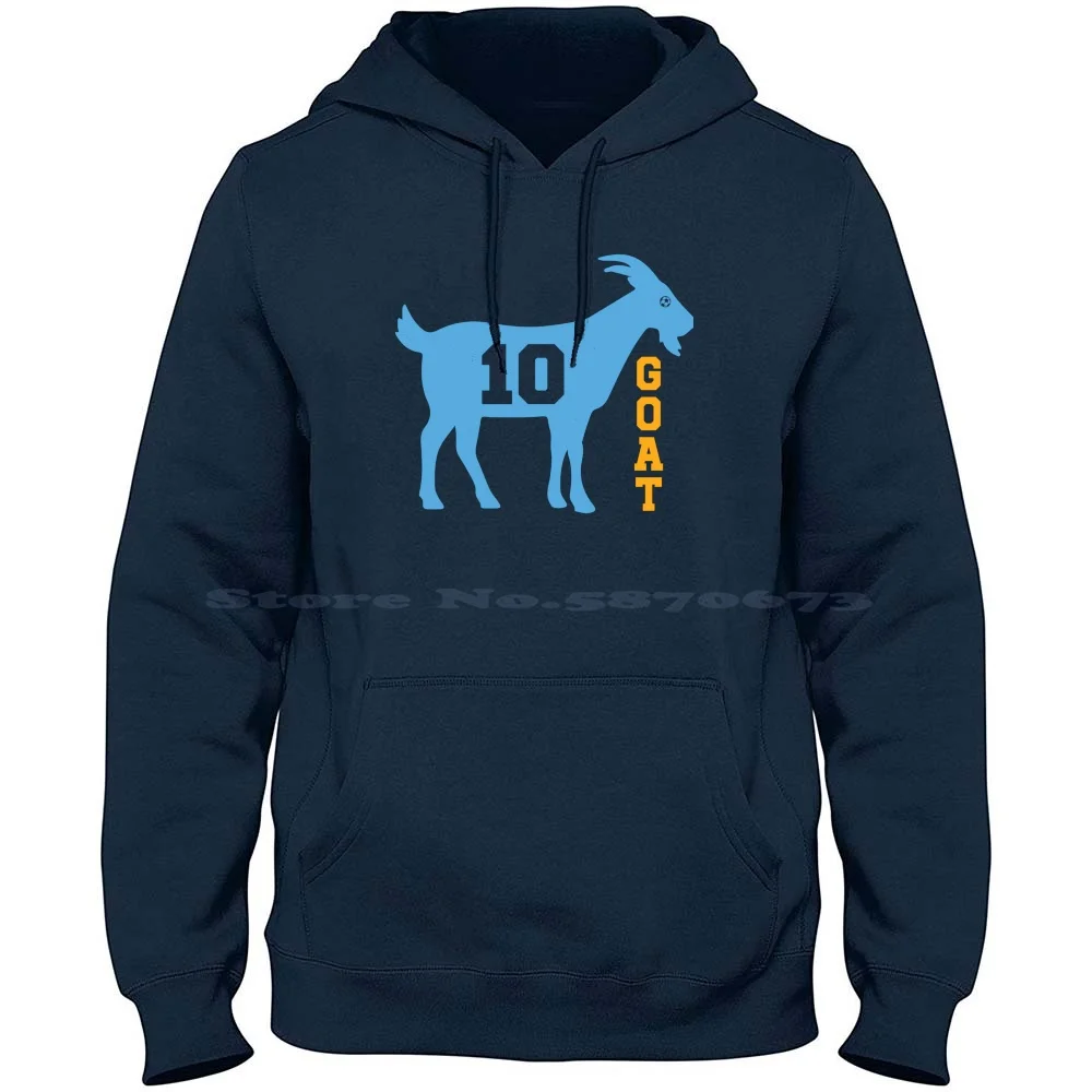 The Goat Number 10 100% Cotton Hoodie T Shirt Champion Lionel Art Goat Argentina Leo Soccer Illustration Lover Futbol Cute Fan