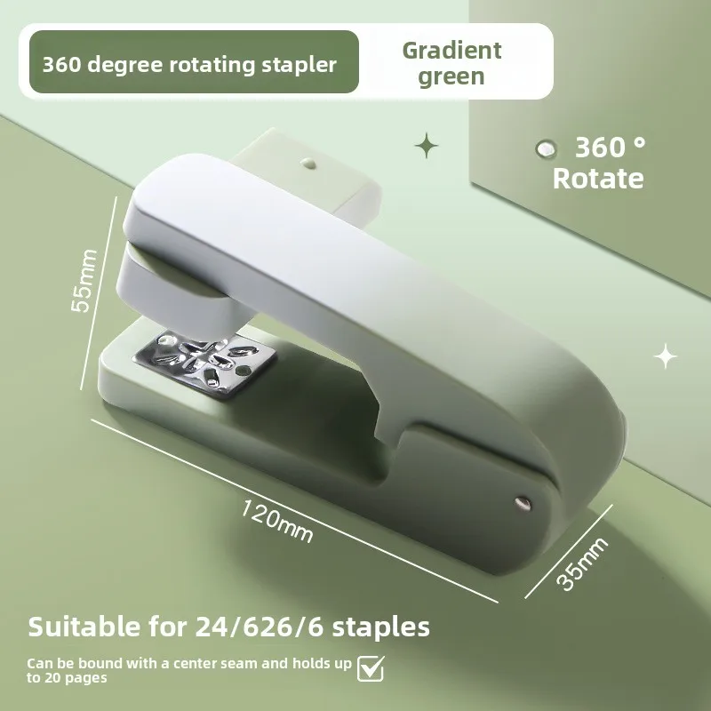 Rotatable Stapler High-quality Desktop Stapler for Office Home Use Perfect for Book Binding Middle Seam Stapling Stylish Gift